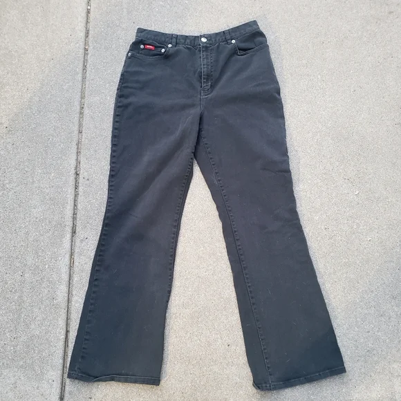 Vtg Chaps‎ black denim jeans sz 8