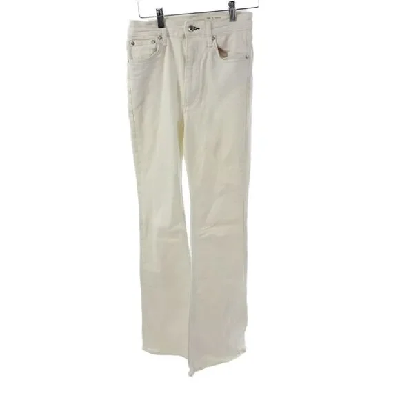 Rag & Bone Women Straight White High Rise Jeans Inseam 34 Size 25