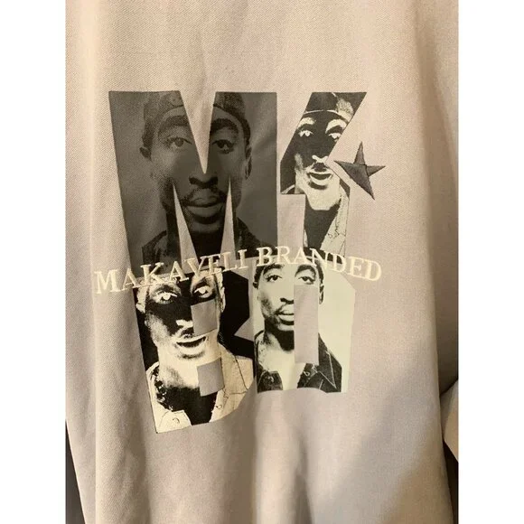 Makaveli Branded Tupac Shakur 2Pac Full Zip‎ Track Jacket - Men’s XL Gray
