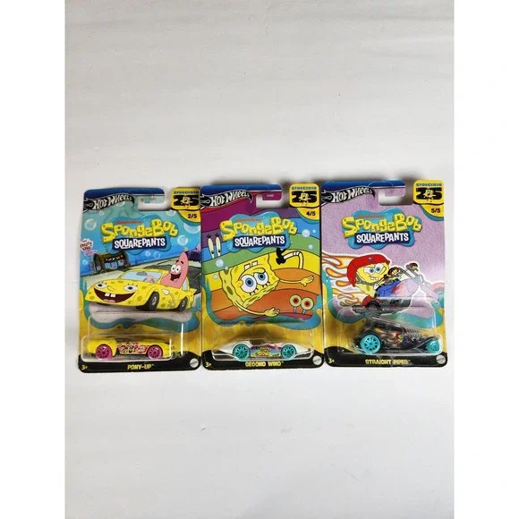 Hot Wheels SpongeBob SquarePants 25th Anniversary Set of 3 Pony-Up Second Wind