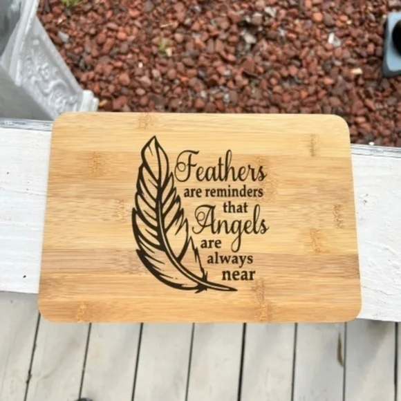 Feathers Angels Memorial Bamboo Cutting Board