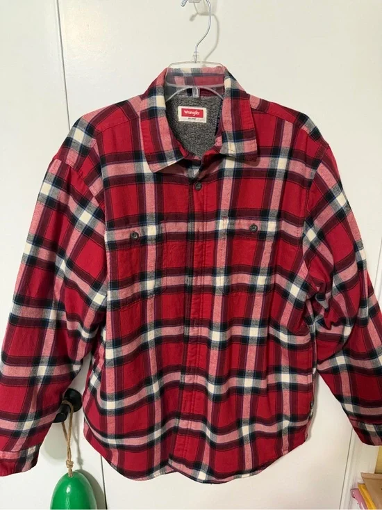Wranglers Men's Red Plaid Flannel Jacket Large
