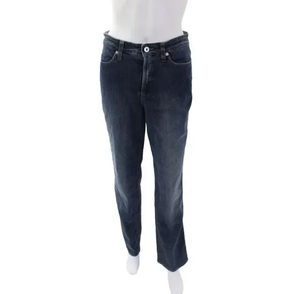Cambio Womens Medium Wash High Rise Straight Leg Denim Jeans Blue Size 8
