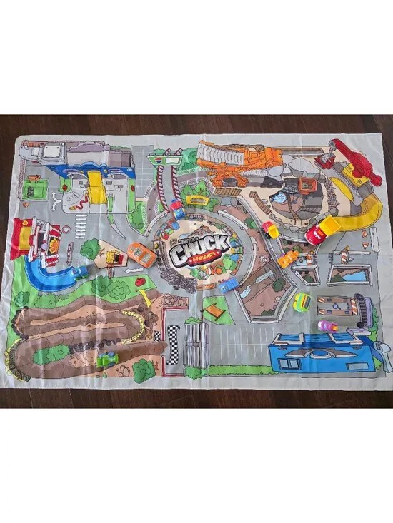 Portable Tonka Chuck & Friends Playmat and 10 Soft Cars Great for on the go play