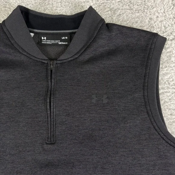 Under Armour ColdGear Storm‎ Mens Golf Vest Quarter Zip Gray Heather Large LG