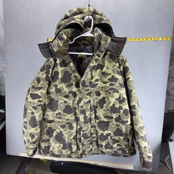 Vintage Cabela's Jacket Mens 2XL Camo Northern Flight Insulated Hunting Army
