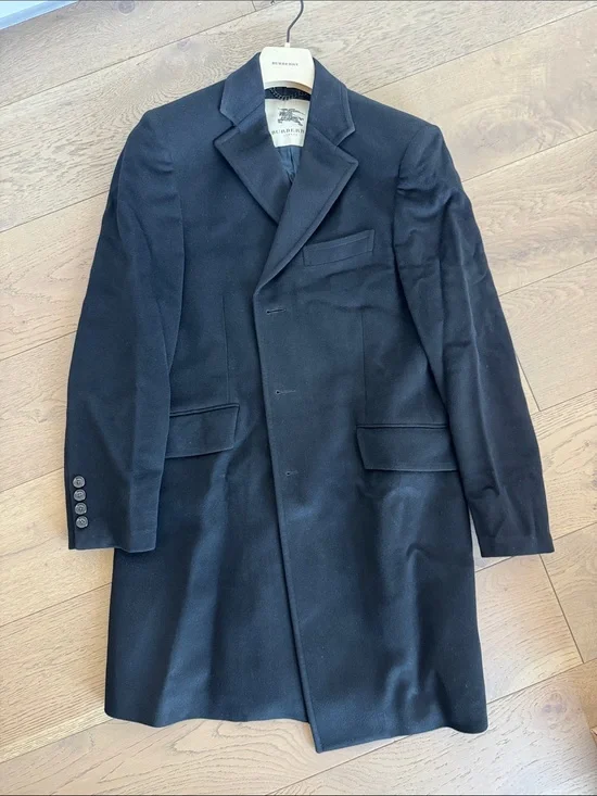 Burberry Men’s Black Wool Cashmere Overcoat (EU50/US40)