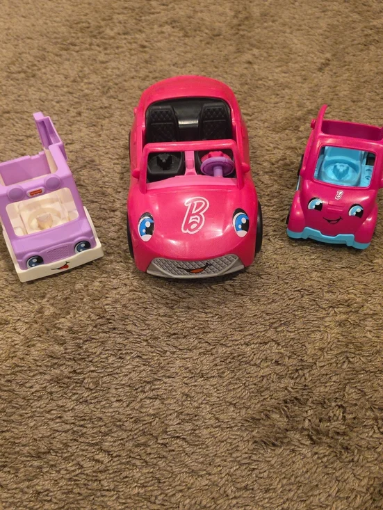 Barbie Bright Pink Convertible Play Car with Purple & Aqua Accents