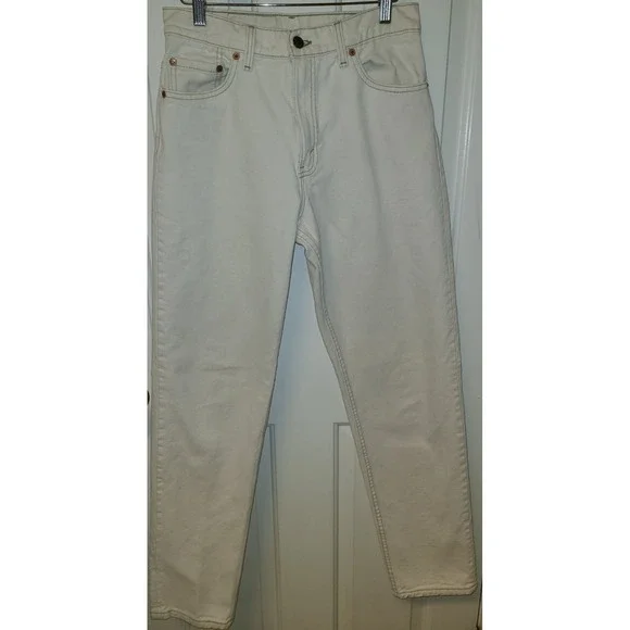 VTG Levis 550 White Jeans Womens Relaxed Tapered Leg High Rise Zip Fly 90s 30x32