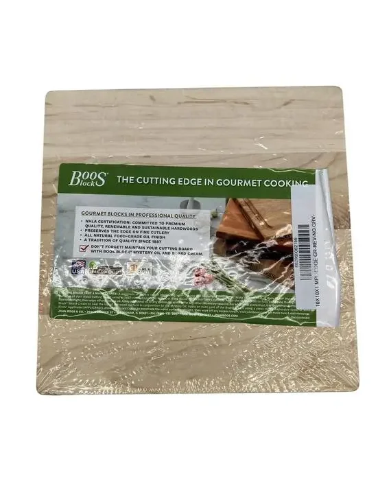 Boos Blocks Small Maple Cutting Board 10x10 Reversible Wood Beige USA Kitchen