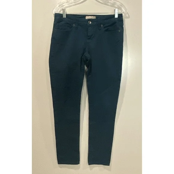 Banana Republic Skinny Fit Pants Womens 27/4 Dark Teal Blue Stretch Chino 1030