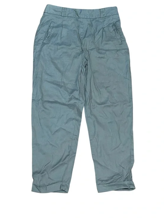 Anthropologie Ett:twa Linen Cotton Blend Pants Pleated Cuffs Size 6 US