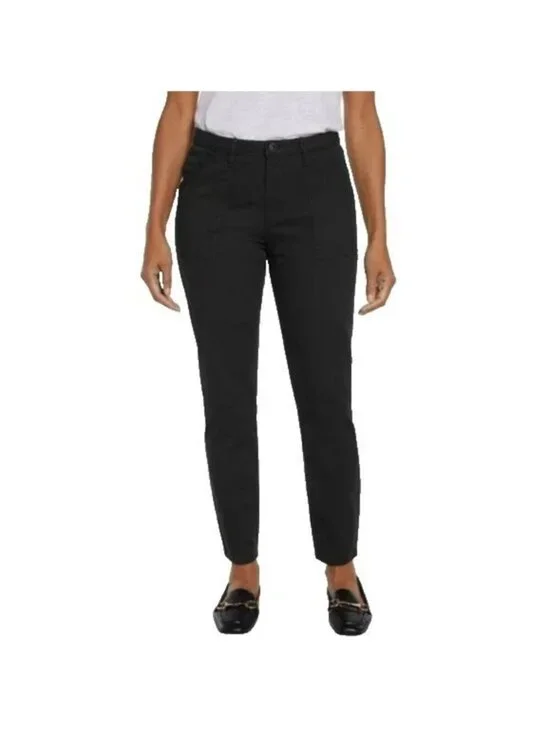 NWT Banana Republic Women's 12 Black High Rise Twill Chino Pants Cotton G2114