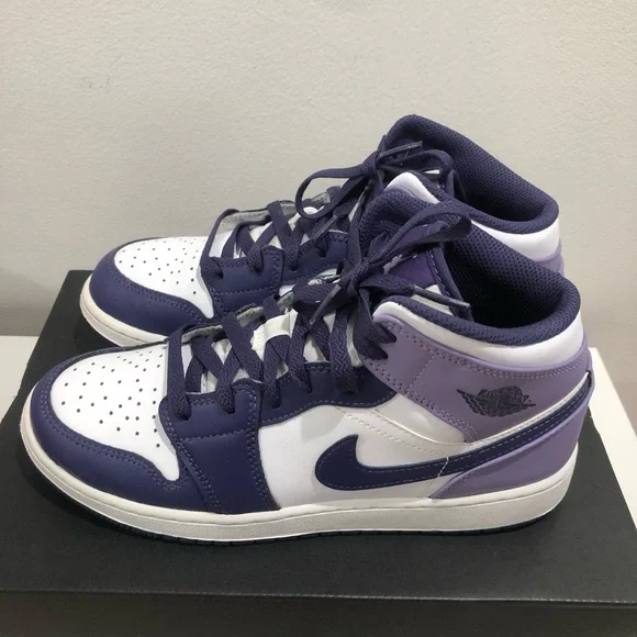 Nike Kids' Air Jordan 1 Mid - Purple & White