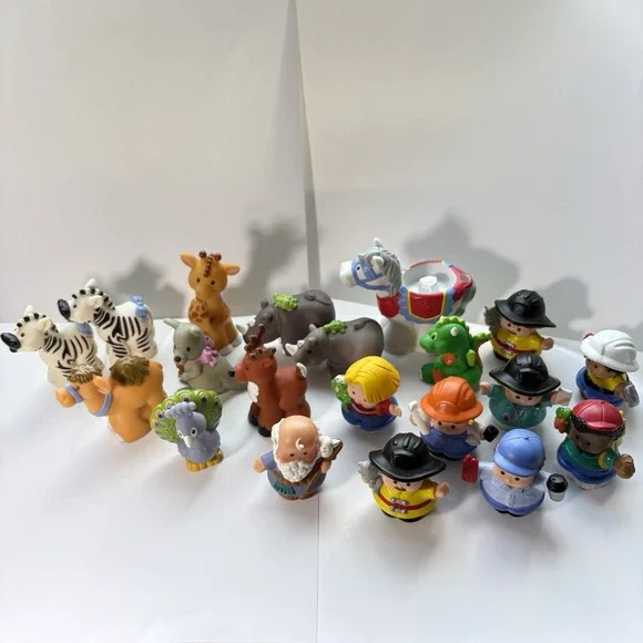 Fisher Price Little People Lot Of 20 Noahs Arch Community Helpers Knights Horse