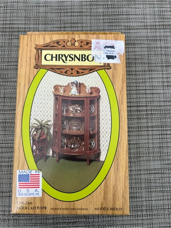 Vintage Chrysnbon F-170 China Cabinet Dollhouse Miniature Kit 1:12