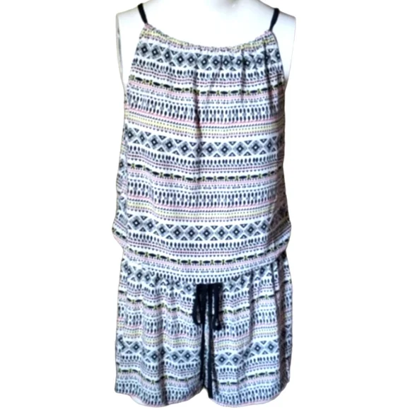Old Navy Tribal‎ Shorts Black and White Romper Size Junior Medium