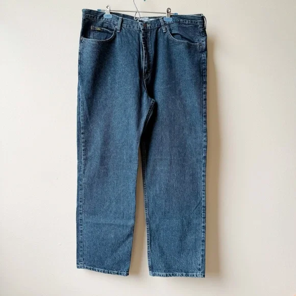 Lee Relaxed Fit Dark Wash Denim Jeans Men Size 42X32 Cotton