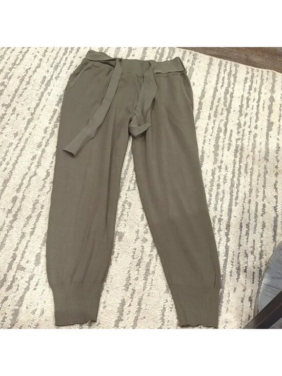 Zara Green knit joggers with waist tie and pockets