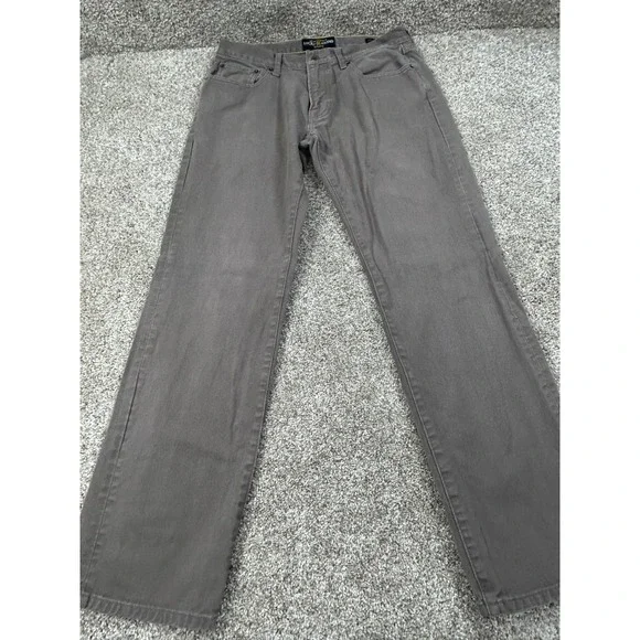 Lucky Brand 221 Original Straight Leg Pants Mens 33x32 Charcoal Grey Jeans #634