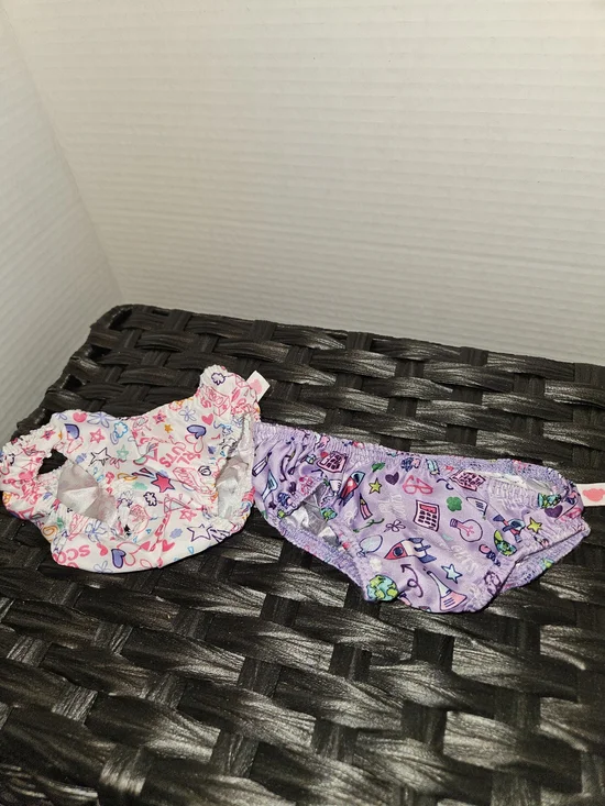 Build-A-Bear Purple and White Girl Scout Printed Doll Undergarments Set