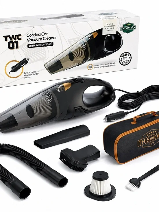Black & Smoke Corded Car Vacuum Cleaner - TWC01 NWIB