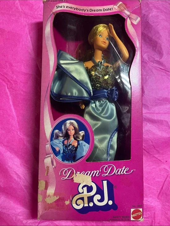 Mattel Dream Date PJ Doll in Satin Blue Gown with Sequin Bodice