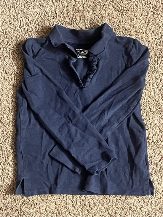 The Children's Place Navy Long-Sleeve Polo Shirt