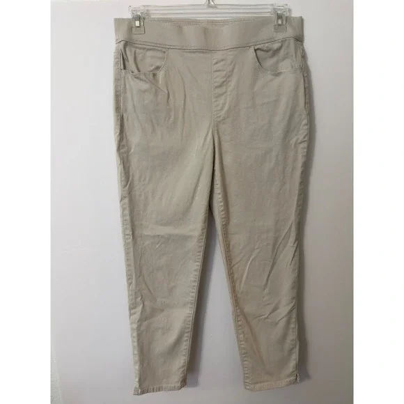 Gloria Vanderbilt All Around Slimming‎ Effect Pants Beige Cropped Size 10