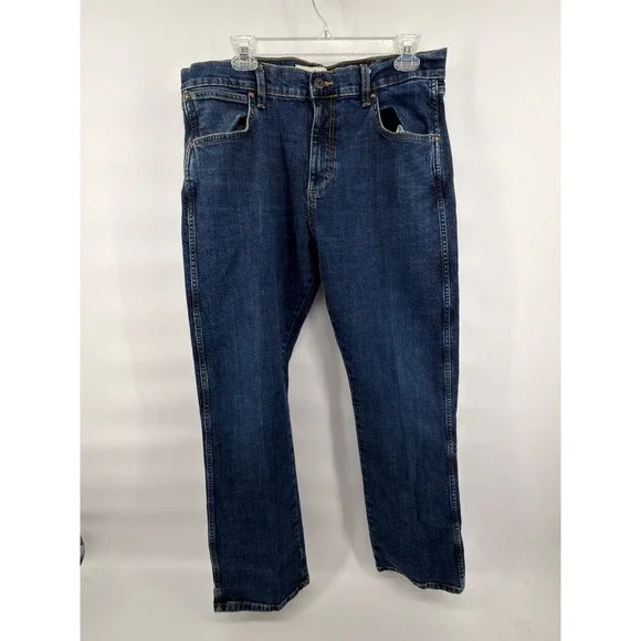 Wrangler Men Legacy Slim Bootcut Jeans‎ 34x32 Dark Wash Blue Stretch 10MGW77CB