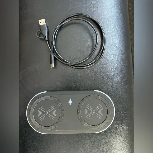 Black Wireless Charging Pad with Cable