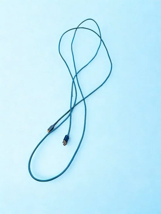 120 Inch Blue Braided USB-A to Lightning Charging Cable