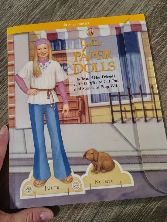 American Girl Julie (1974) Paper Dolls never used, Cut Out & Scenes; sticky dots