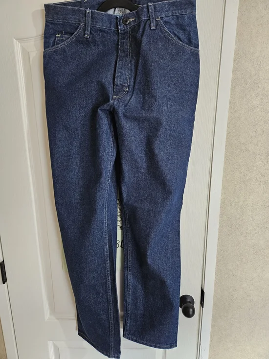 Men's Straight Fit Jeans in Deep Indigo Blue Fire Retardent