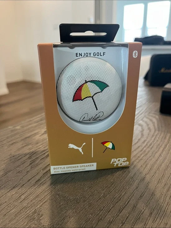 Puma Pop Top Portable Speaker with Multicolor Umbrella Graphic - White