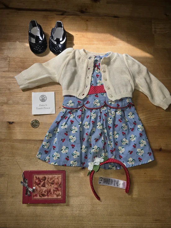american girl doll emily’s original meet outfit with accessories