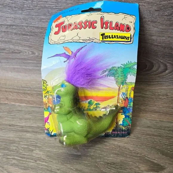 Vintage Troll Jurassic Island Trollasaurus 90s‎ NIP Sealed 3.5 in NOT MINT BOX