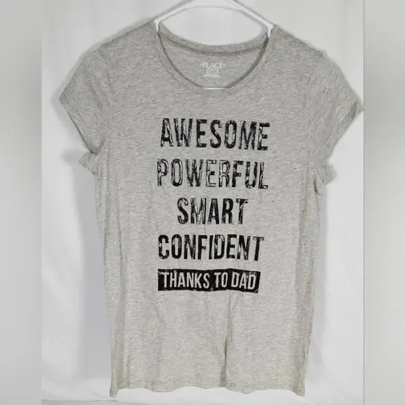 Children’s Place Gray Graphic Tee • Size 16 XXL Girls • GUC
