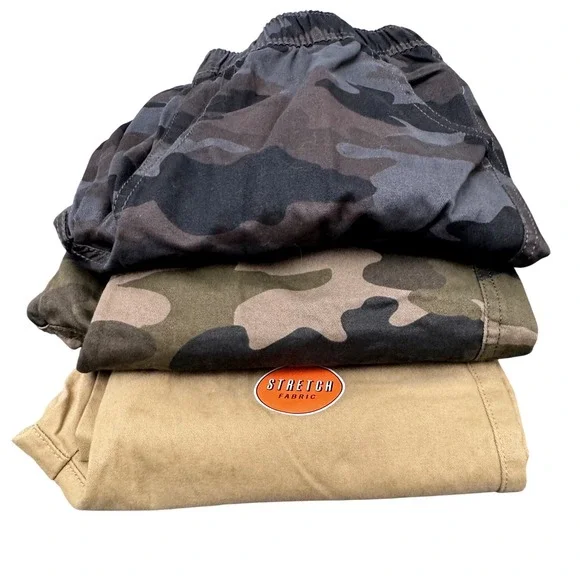 The Children's Place Pants Bundle Stretch Camo Cargo Tan Size 14 Boys Lot 3pk