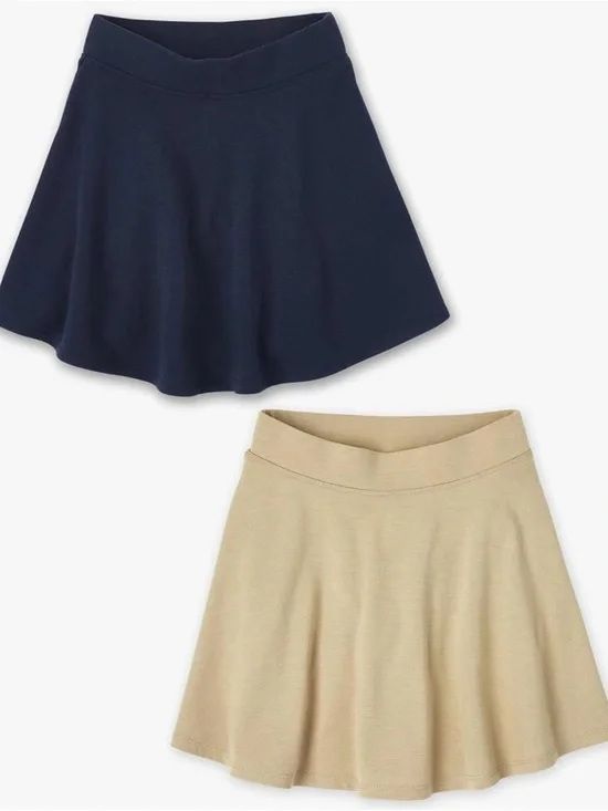 Girls uniform Jersey Skort 2 pack  — Navy & Khaki