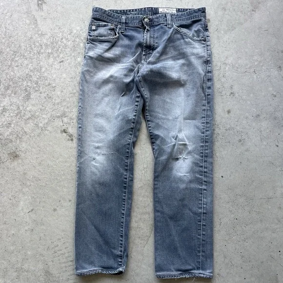 AG Adriano Goldschmied Jeans The Graduate Tailored Leg Mens 32x28 Gray Ripped