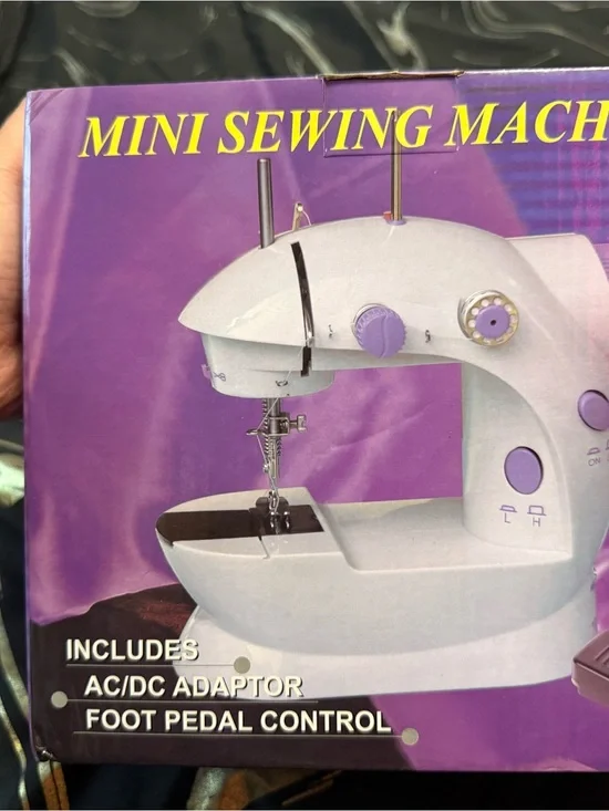 Mini Sewing Machine for Kids – White and Purple