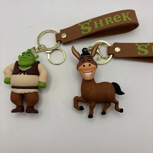 Shrek And DONKEY- KEYCHAIN-BAG CLIP‎ -SHREK-3D-PVC