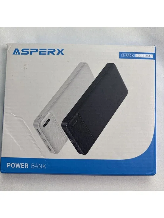 AsperX 2-Pack Power Bank Portable Charger Fast Charging 10000mAh, PowerBank USB