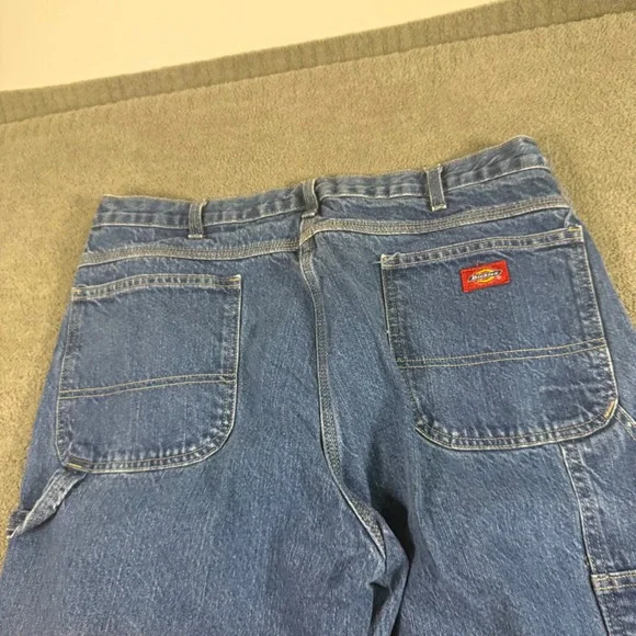Dickies Mens Carpenter Jeans Blue Denim Utility Work Pants 38x32 4307 Medium