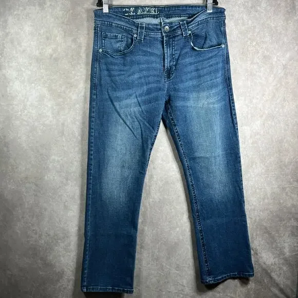 The Axel Jeans Mens Size 36X32 Blue Medium Wash Denim Straight Leg‎ Stretch
