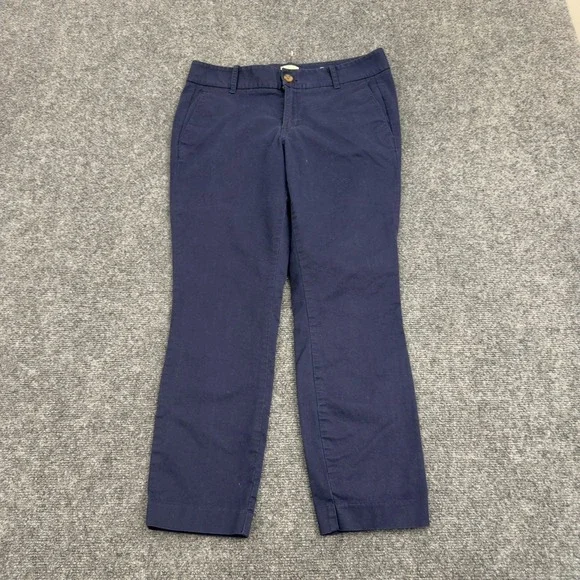 J Crew Frankie Chino Pants Womens 8 Petite Navy Cotton Stretch Casual Preppy