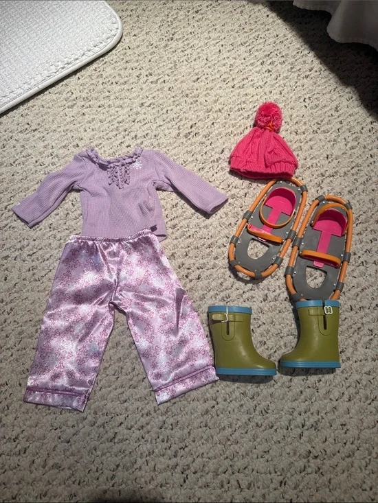 American Gir Doll Bundle - Pj set, snow gear and rain boots
