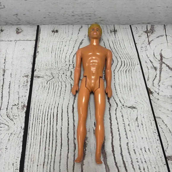 Vintage Mattel Ken Doll 1968 Blonde Molded Hair Blue Eyes Male Figure Malaysia