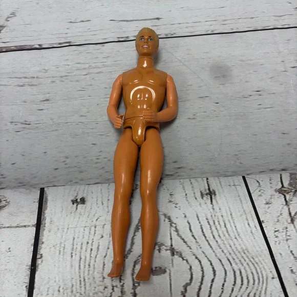 Vintage Mattel Ken Doll 1968 Malaysia Molded Blonde Hair Blue Eyes Male Fashion